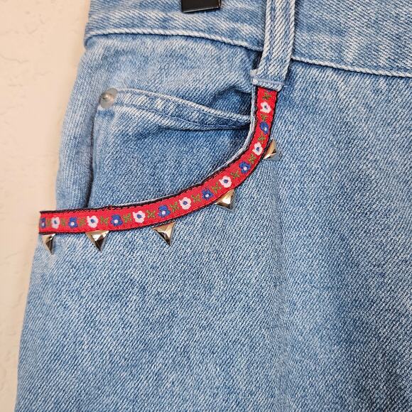 Lew Magram Light Wash Denim Jeans Vintage Women's 10 Southwestern Embellished - Picture 3 of 11